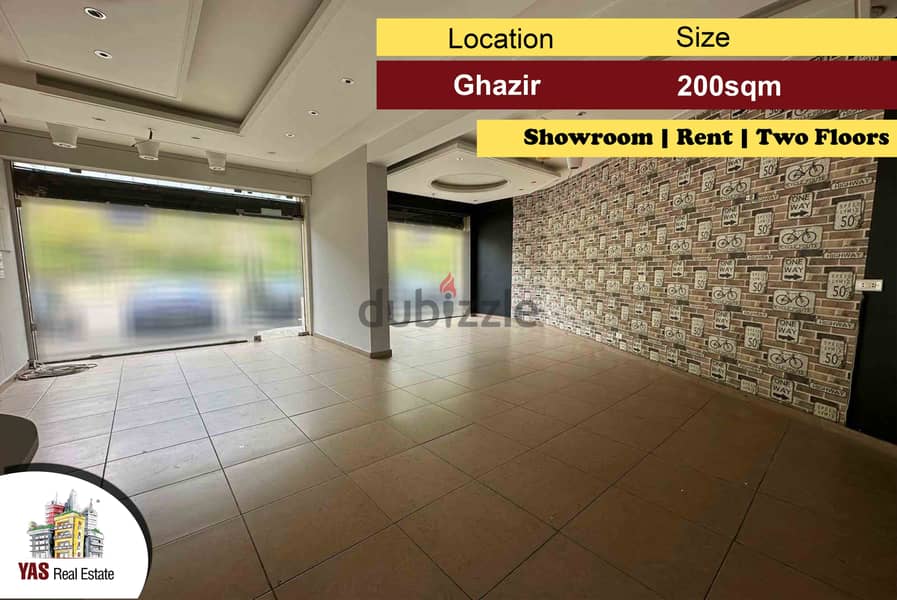 Ghazir 200m2 | Showroom for Rent | Perfect Investment | IV KA | 0