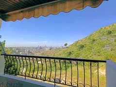 130 SQM Apartment in Mansourieh, Metn with Mountain and City View