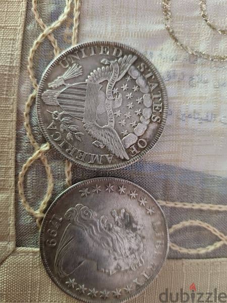 A silver old coin 7 dollars the gram 15