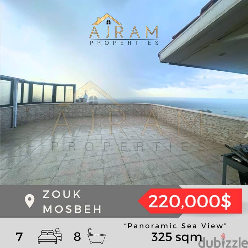 Zouk Mosbeh | 325 sqm | Panoramic Sea View 1