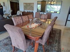 Full dining table and chairs