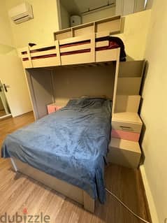 bunk bed with mattresses