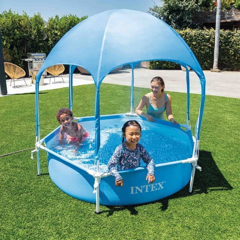 Intex 183 x 38 cm pool with canopy Bestway مسبح بركة 0