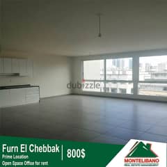 800$!! Prime Location Office for rent located in Furn El Chebbak