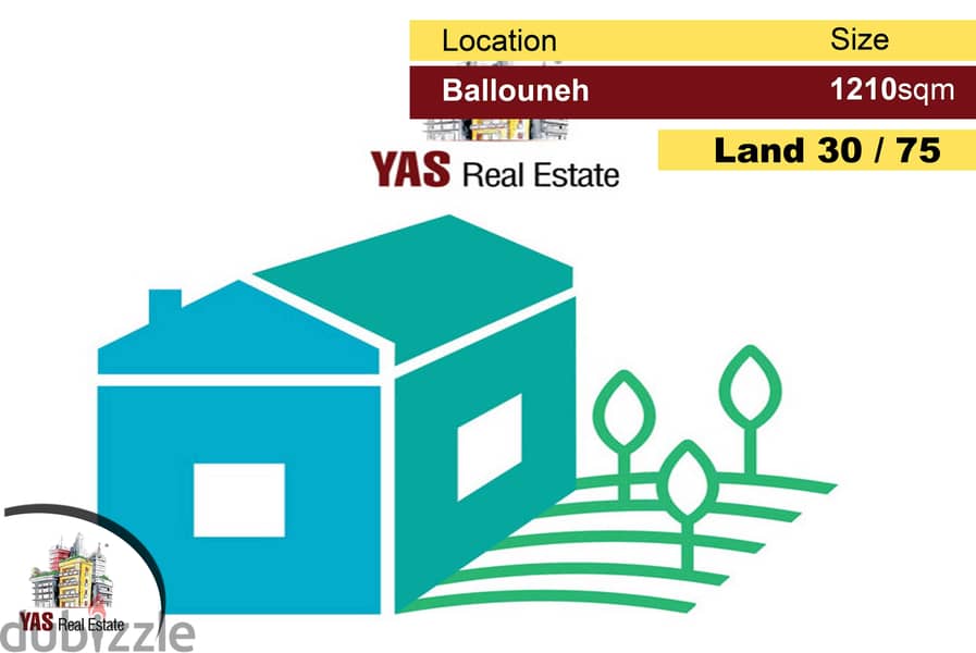 Ballouneh 1210m2 | Super Classy District | Panoramic View | 30/75 | MY 0