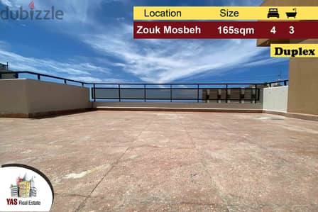 Zouk Mosbeh 165m2 | Duplex | Big Terraces | Open View | PA |