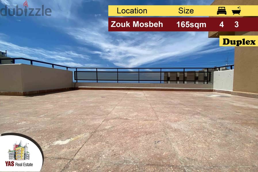 Zouk Mosbeh 165m2 | Duplex | Big Terraces | Open View | PA | 0