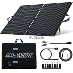ECO-WORTHY 100W Portable Solar Panel, for Camping RV Travel Trailer 0