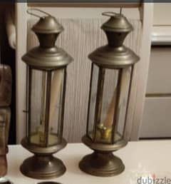 Brass / glass candle lamp