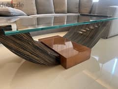 wood and glass table