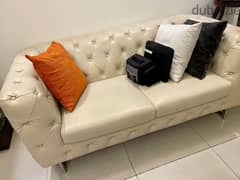 Sofa Cream/Beige Leather 0