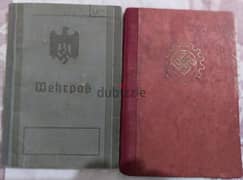 World War Two Two passports Nazi officers Hitler German 3rd Reich Army 0