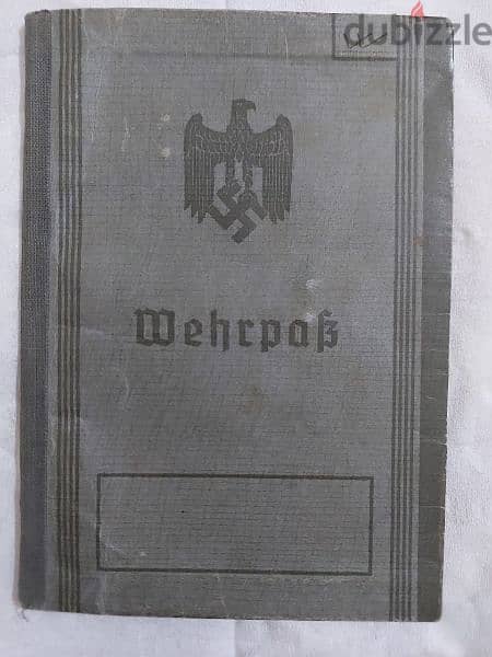 World War Two Two passports Nazi officers Hitler German 3rd Reich Army 9