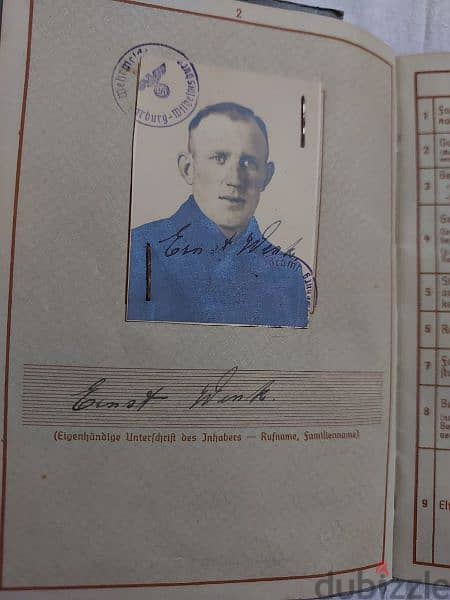 World War Two Two passports Nazi officers Hitler German 3rd Reich Army 12