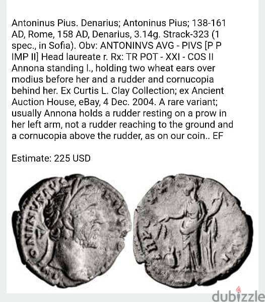 Antoninius Pius Silver Coin Denarius year 158 AD Rome mint 2