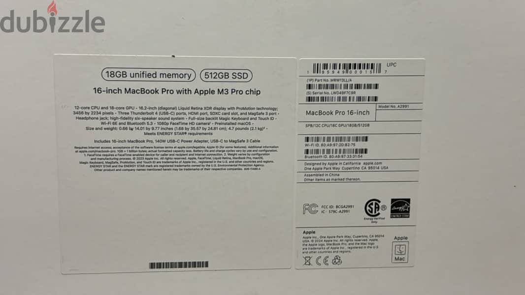 Macbook pro 16 m3 pro 18R/512gb space black MRW13 1