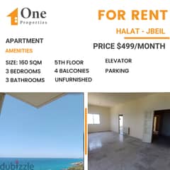 Apartment for RENT,in HALAT / JBEIL with a great sea view. 0