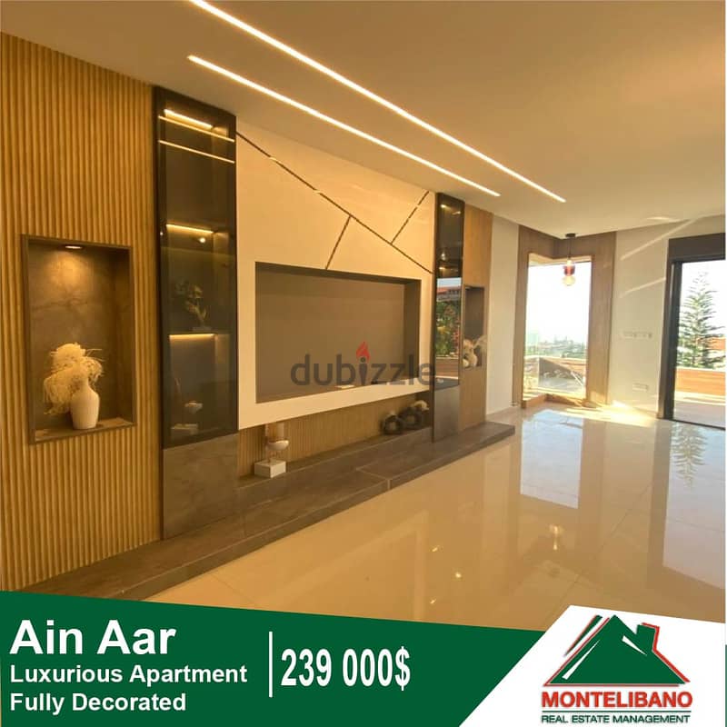 239,000$ Cash Payment!! Luxurious Apartment for sale in Ain Aar!! 0