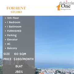 FURNISHED STUDIO (ROOF) for RENT,in BLAT/JBEIL, with a great sea view 0