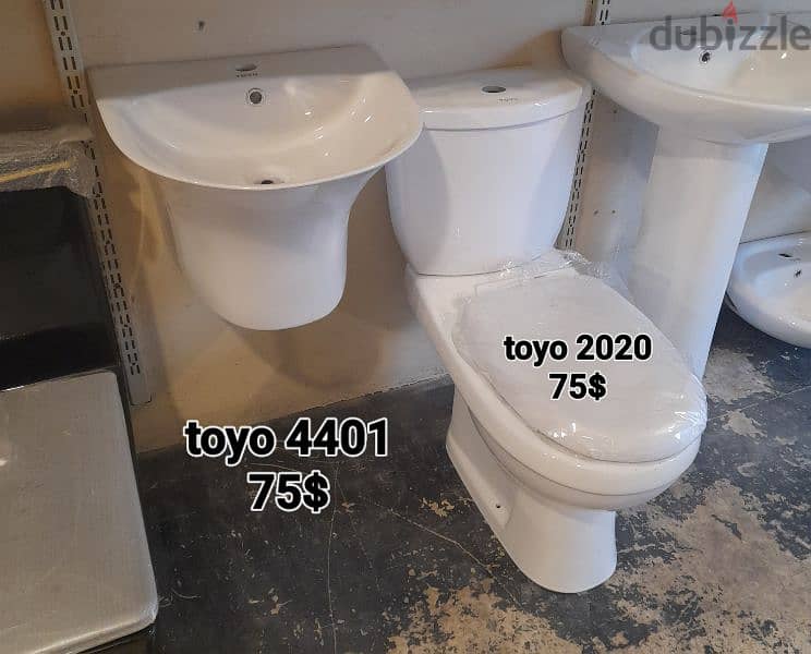 طقم حمام TOYO(كرسي + مغسلة) bathroom toilet seat and sink 2