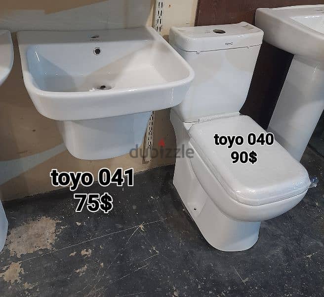 طقم حمام TOYO(كرسي + مغسلة) bathroom toilet seat and sink 3