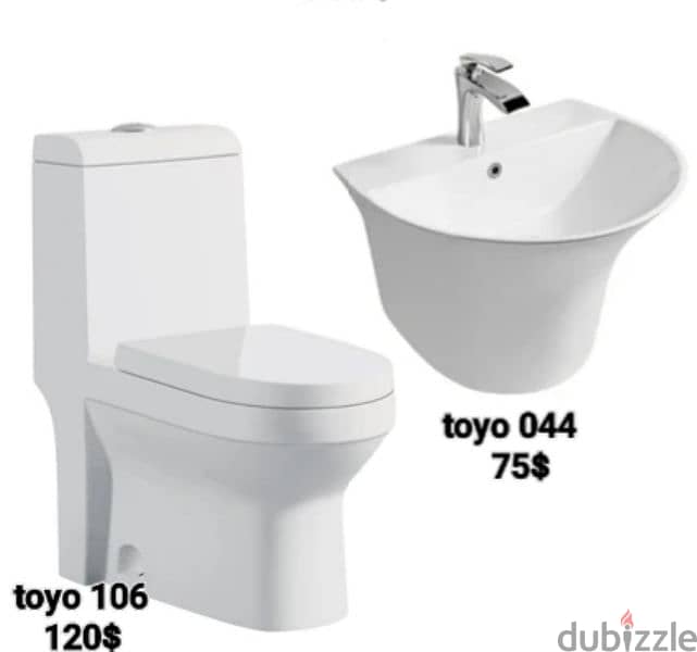 طقم حمام(مغسلة بعامود)bathroom toilet sets(sink and toilet seat) 8