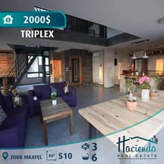 Triplex For Rent  In Zouk Mkayel شقة  للإيجار في ذوق مكايل