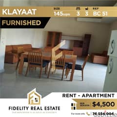 Apartment for rent in Klayaat BC51