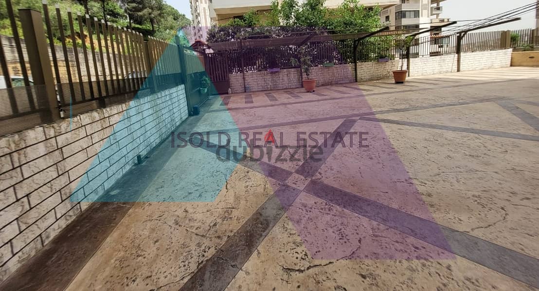 Furnished 3 bedroom GF apartment + 250m2 terrace for rent in Ain Saade 1