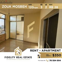 Apartment for rent in zouk mosbeh RB28 0