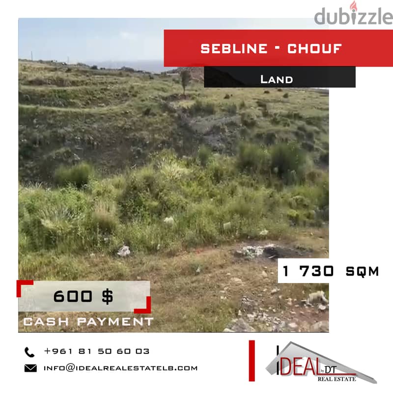 Land for rent in Chouf Sebline 1730 sqm ref#jj26080 0