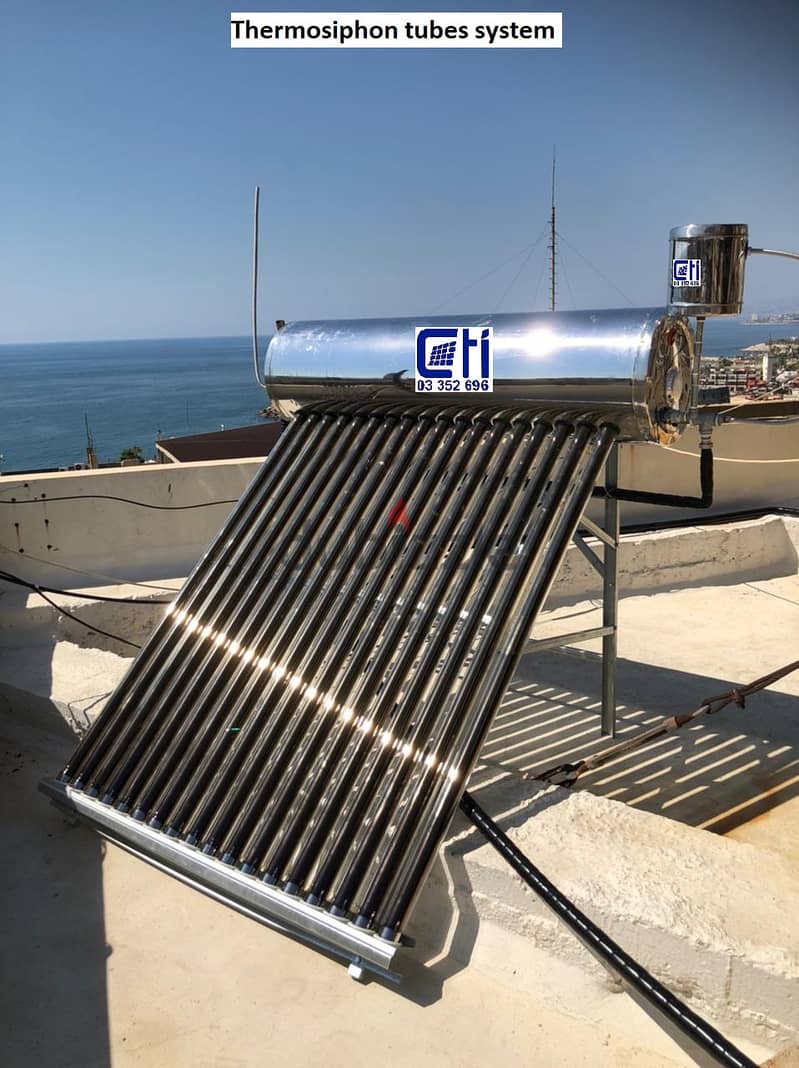 CTI Thermosiphon solar tubes system سخان مياه طاقة الشمسية أنابيب CTI 0