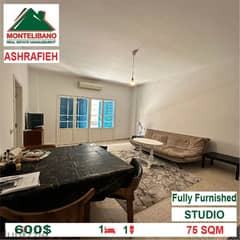 600$!!! Fully Furnished Studio for rent located in Ashrafieh !! 0