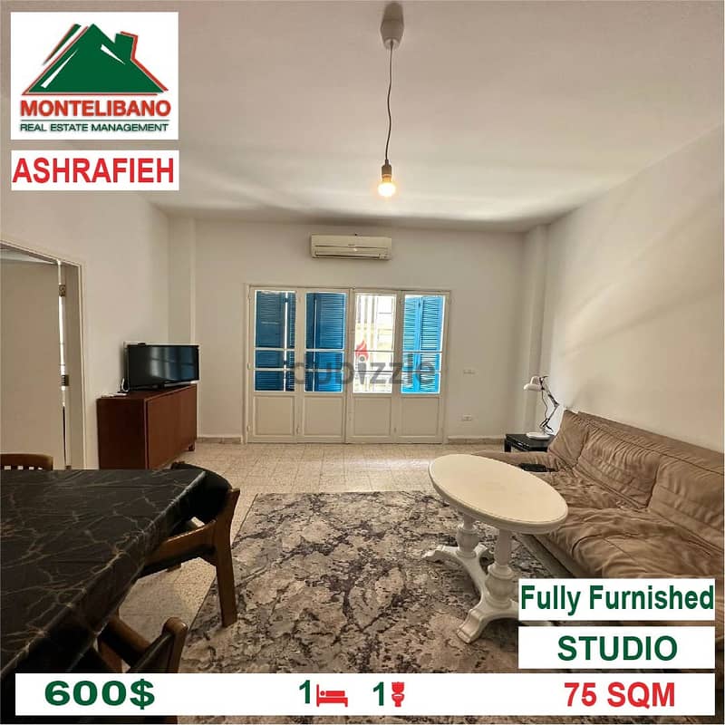 600$!!! Fully Furnished Studio for rent located in Ashrafieh !! 1