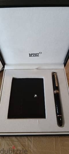 Authentic Mont Blanc pen with leather card holder 0