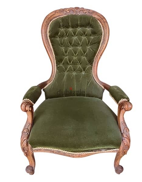 Vintage Victorian Chairs Green 0