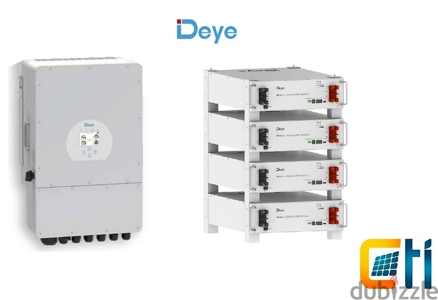 Solar inverter DEYE with NEW DEYE CITY batteries عاكس شمسي (أنفرتر) 1