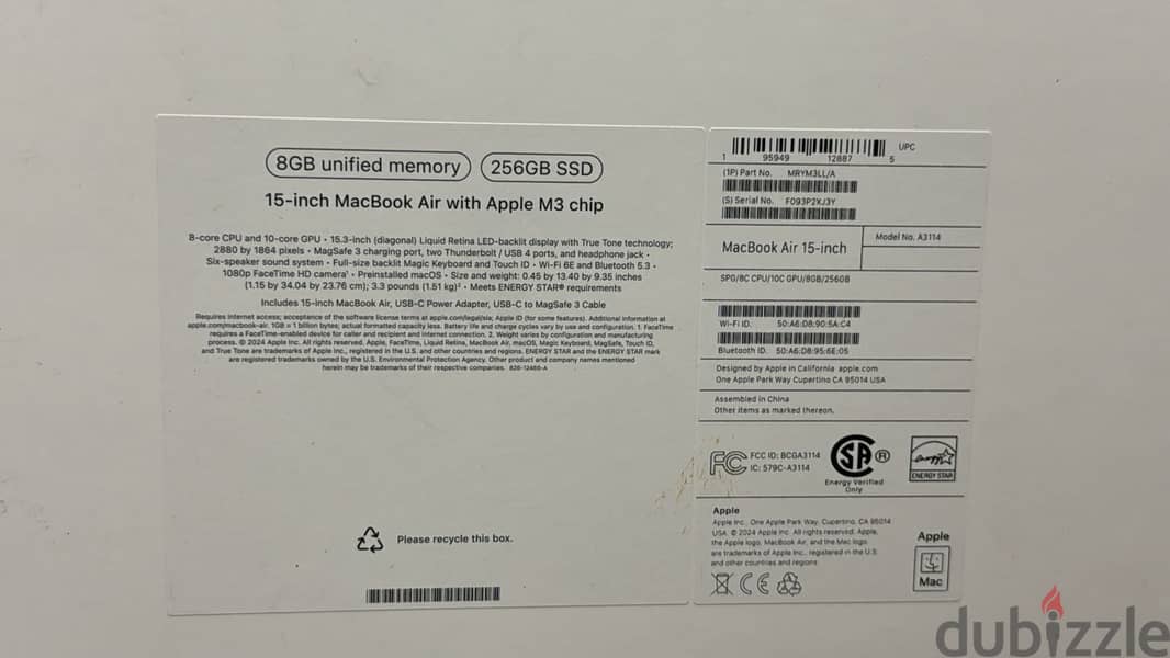 Macbook Air 15 m3 8/256gb space gray MRYM3 Exclusive & good price 1
