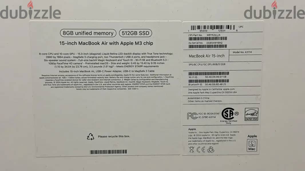 Macbook Air 15 M3 8/512gb space gray MRYN3 amazing & good price 1