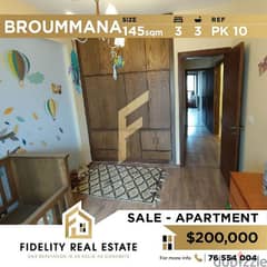 Apartment for sale in Broummana PK10