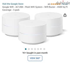 Google Wifi - AC1200 - Mesh WiFi System - Wifi Router - 3 pack