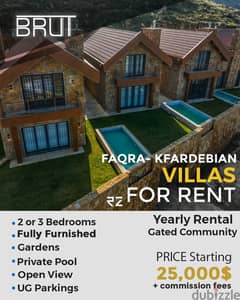Villas For Rent in Faqra Kfardebian , Brand new , Fully Furnished