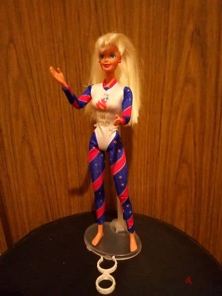 OLYMPIC GYMNAST Barbie Atlanta Rare Mattel1996 Articulated new doll=27 7