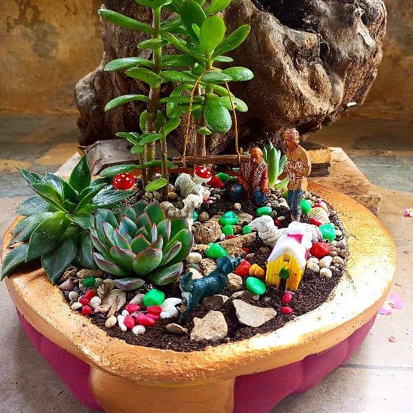 handmade concrete pot garden plants, تصاميم للمكاتب، للحديقة، للمنزل 2