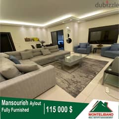 115000$!! Fully Furnished Apartment for sale located in Mansourieh