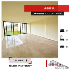 HOT DEAL ! 75 000 $ Apartment for sale in jbeil 120 SQM REF#MC54210 0