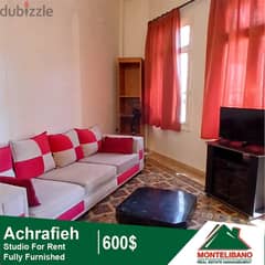 600$ Cash/Month!! Studio For Rent In Achrafieh!! 0