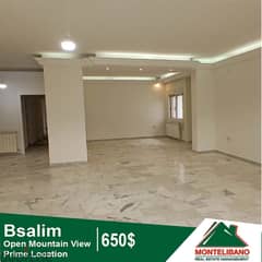 650$ Cash/Month!! Apartment For Rent In Bsalim!!