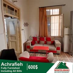 600$ Cash/Month!! Suit Apartment For Rent In Achrafieh!! 0