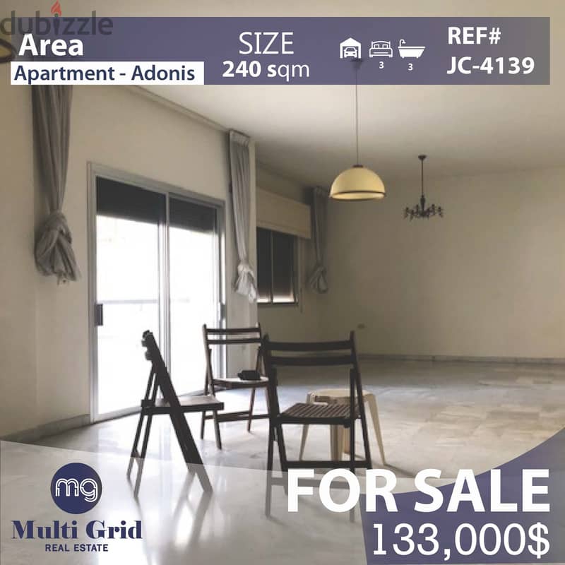 Apartment For Sale in Adonis, JC-4139, شقّة للبيع في ادونيس 0